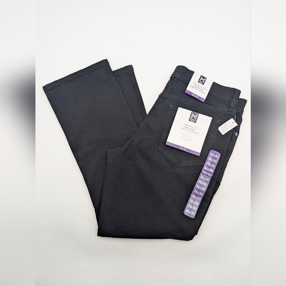 NWT Member's Mark Size 36x30 Men's Black Jeans 98% Cotton 2% Spandex - Picture 11 of 16